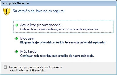 ACTUALIZAR JAVA